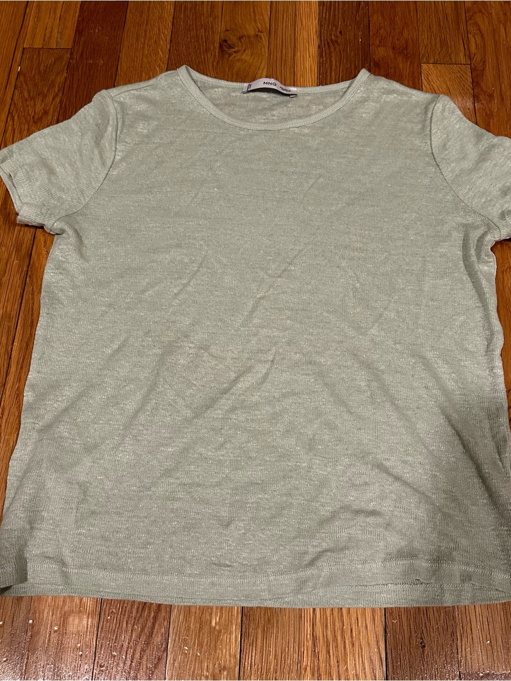 Light Green Short Sleeve Linen Tee Shirt